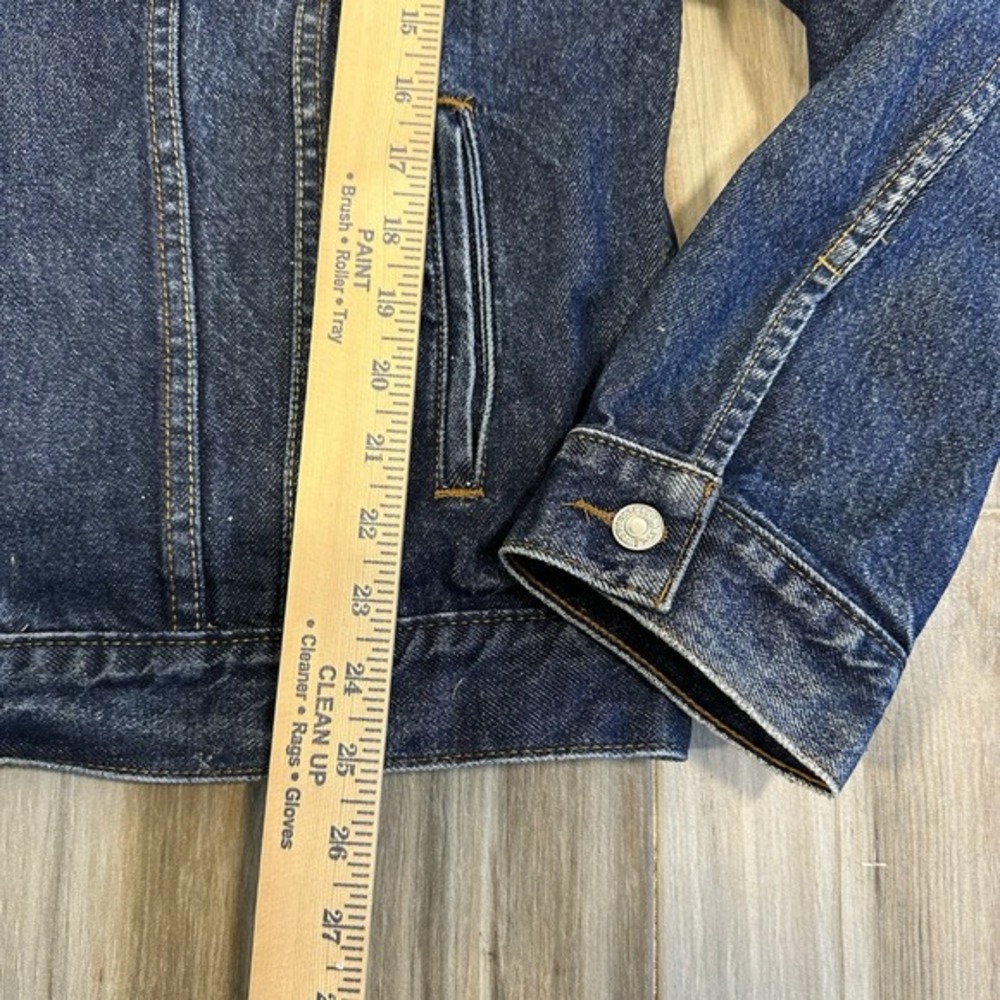 VTG Levis Dark Blue Denim Trucker Standard Jean Jacket 70507 Mens XL Y2K Work - Picture 10 of 16